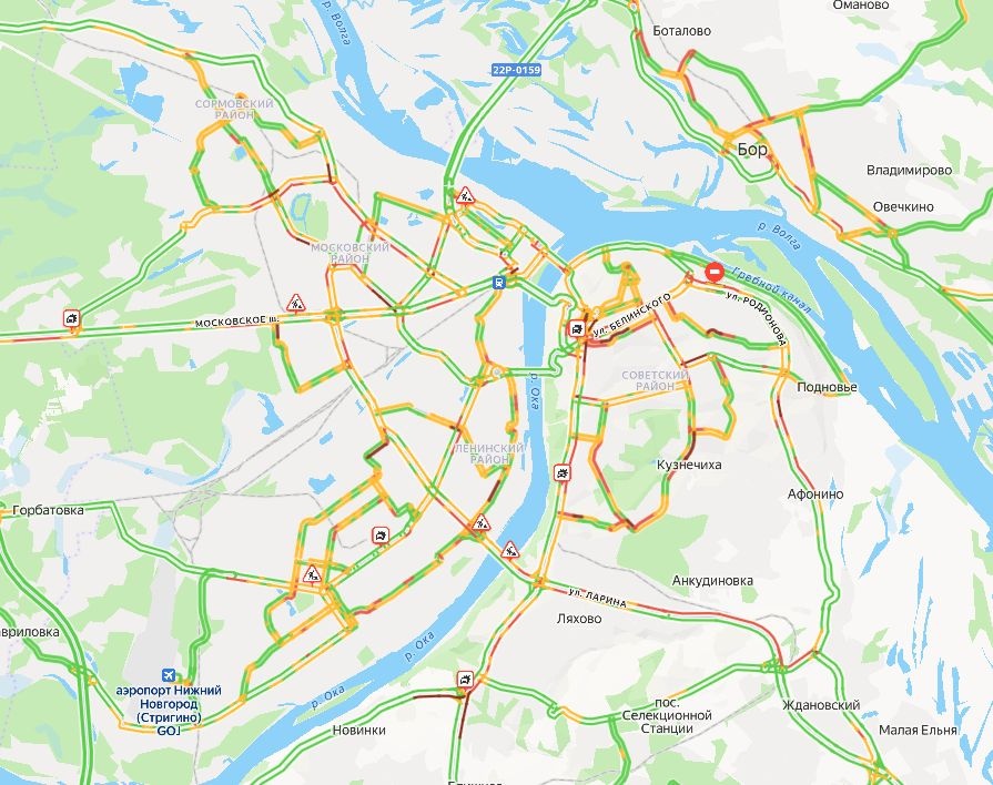 Огромные пробки сковали Нижний Новгород утром 4 февраля  - фото 1