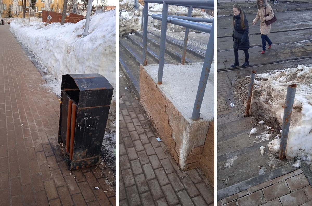 Плитка отваливается в благоустроенном сквере на улице Нартова в Нижнем Новгороде - фото 1
